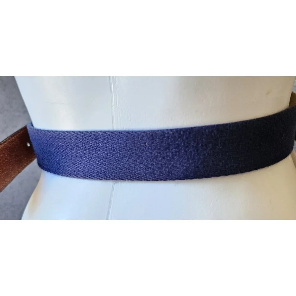 Vtg 90s TOMMY HILFIGER Mens 2 Tone Material Belty Genuine Leather Trim Size XL‎